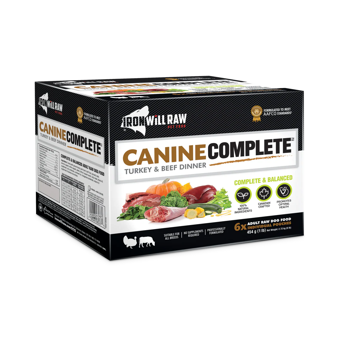 Iron Will Canine Complete Turkey & Beef Dinner Raw Dog Food