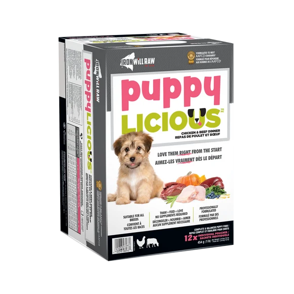 Iron Will Puppylicious Chicken & Beef Dinner Raw Dog Food