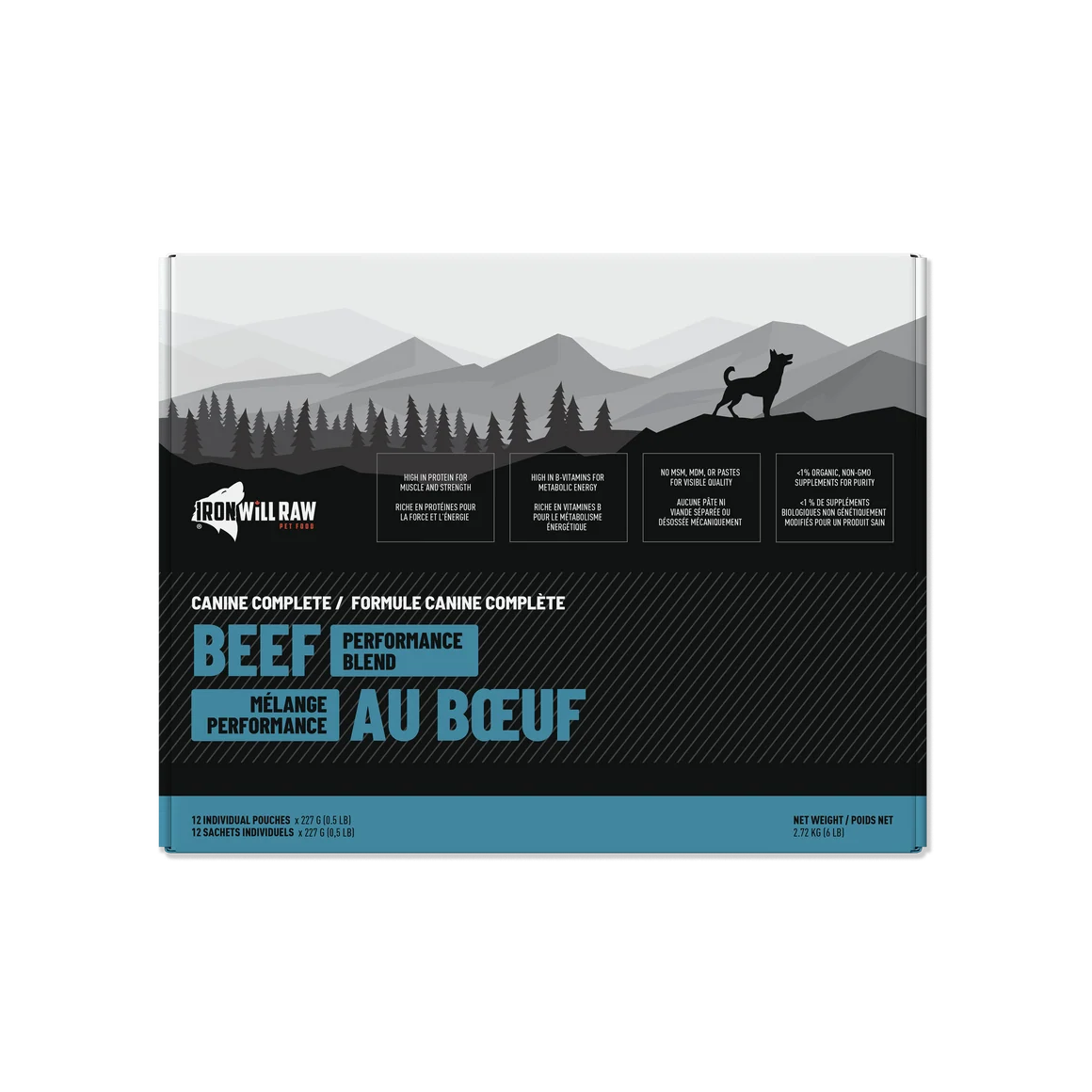 Iron Will Canine Complete Beef Performance Blend Raw Dog Food