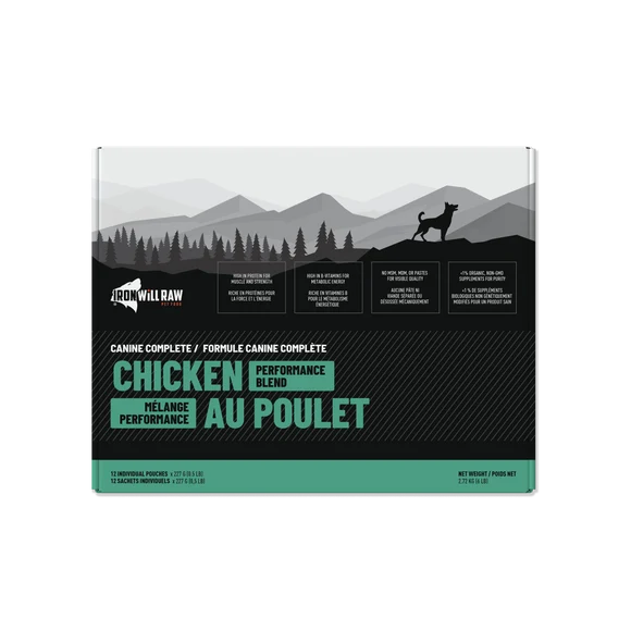Iron Will Canine Complete Chicken Performance Blend Raw Dog Food