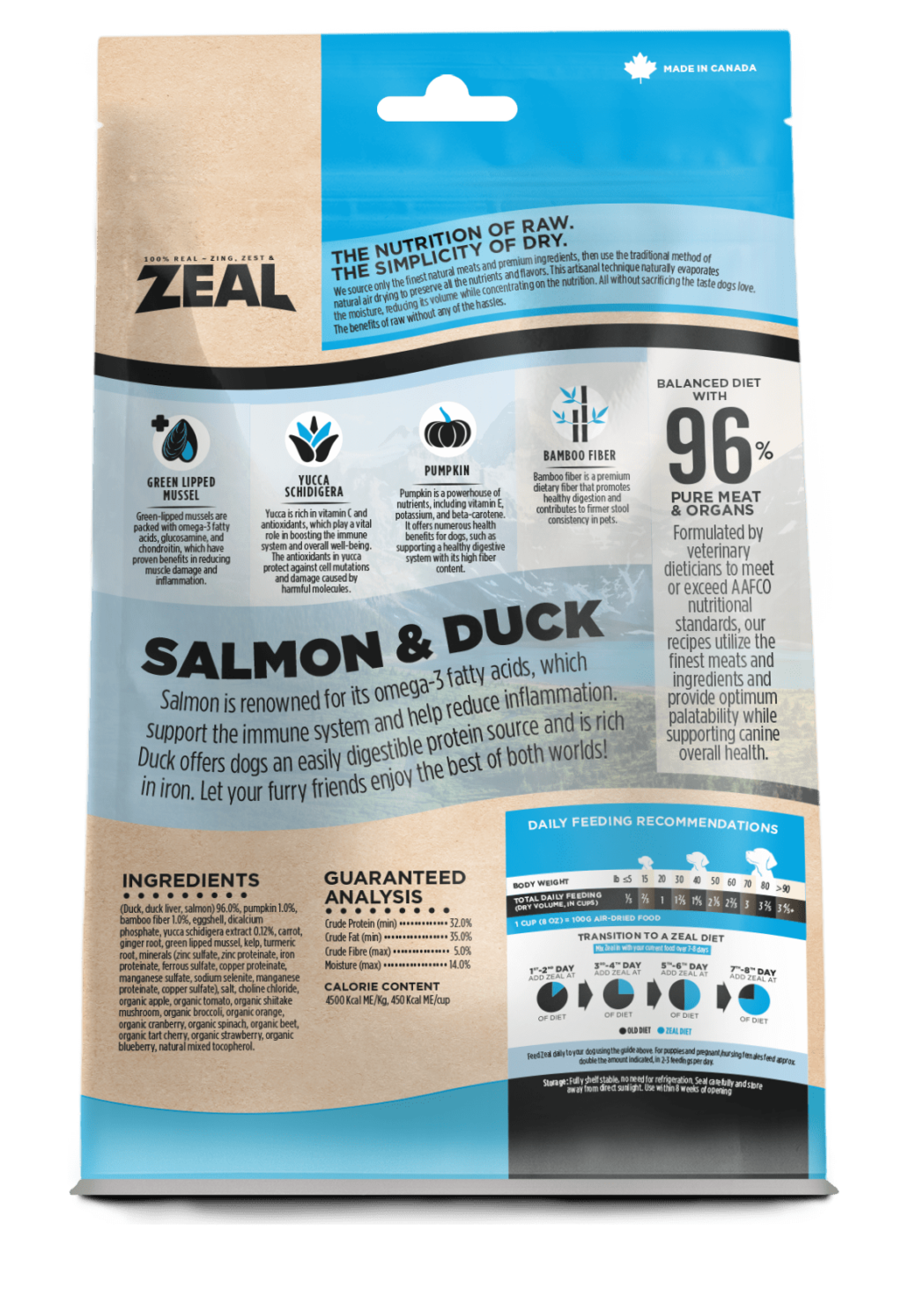 Zeal Gently Air-Dried Dog Food - Salmon & Duck