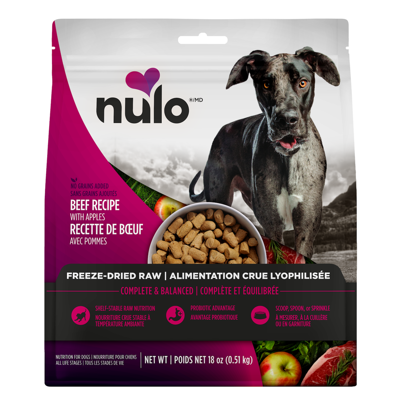 Nulo Freeze-Dried Raw Beef with Apples for Dogs