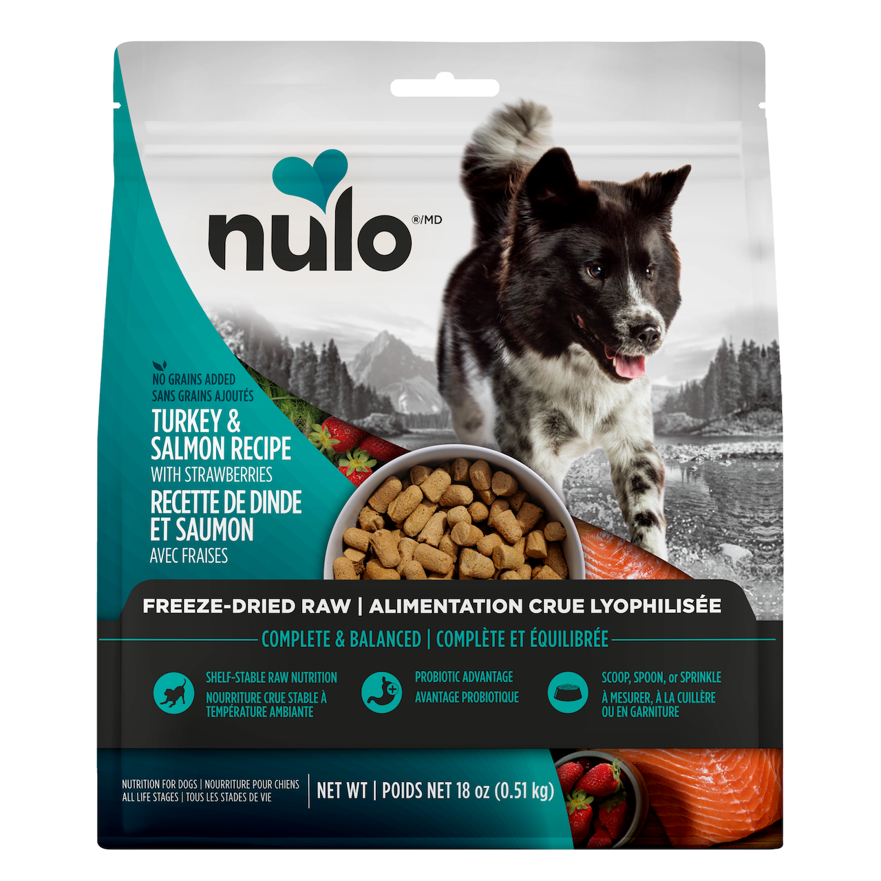 Nulo Freeze-Dried Raw Turkey & Salmon with Strawberries for Dogs