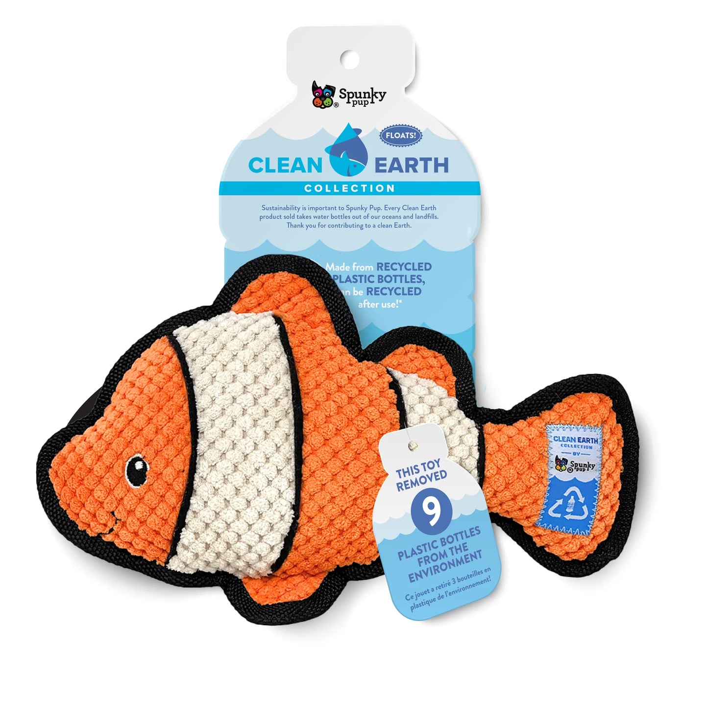 Spunky Pup Clean Earth Clownfish Dog Toy