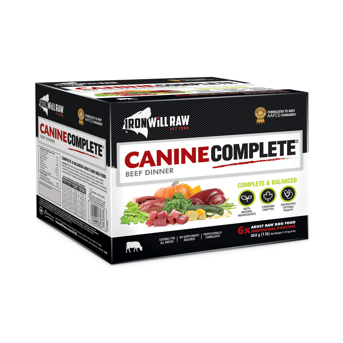 Iron Will Canine Complete Beef Dinner Raw Dog Food