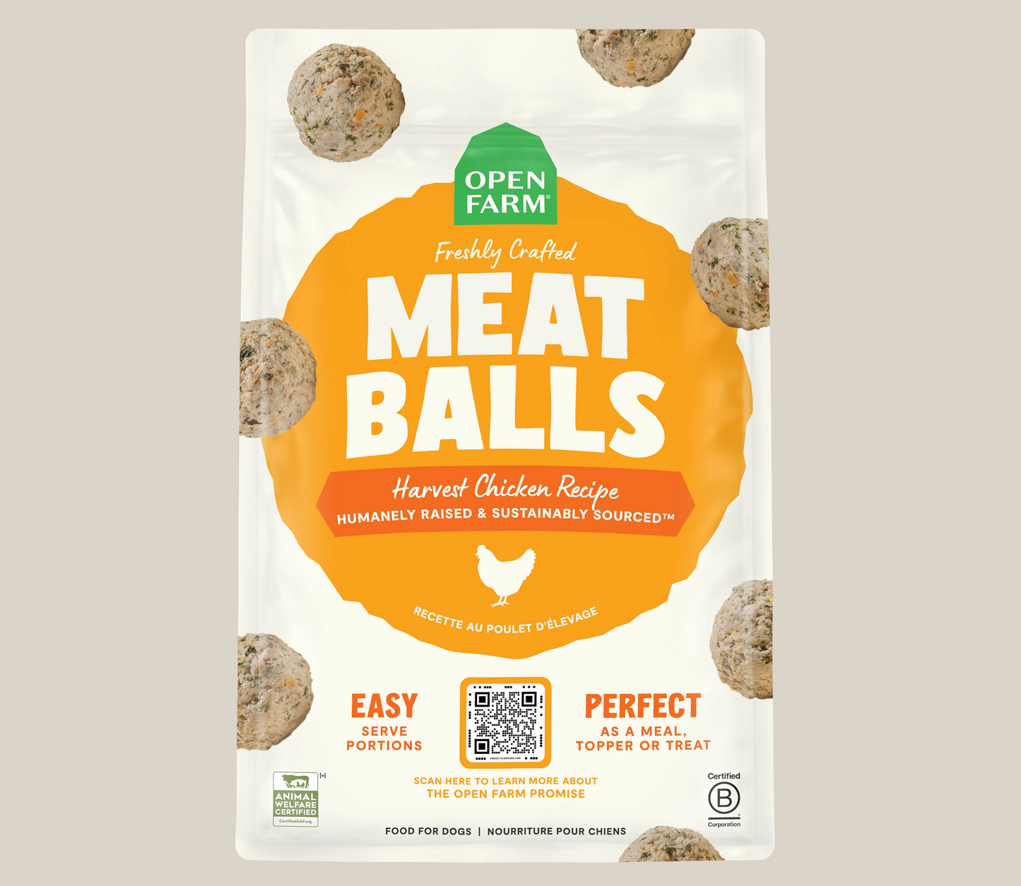 Open Farm Harvest Chicken Freshly Crafted Meatballs for Dogs