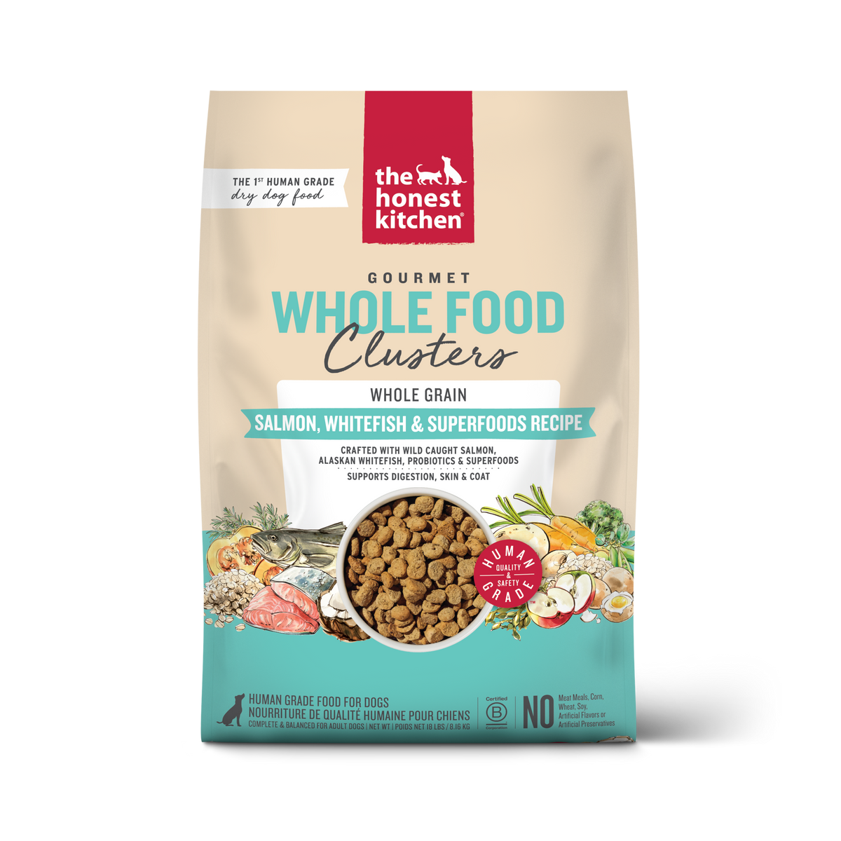 The Honest Kitchen Whole Grain Salmon, Whitefish & Superfoods Dog Food
