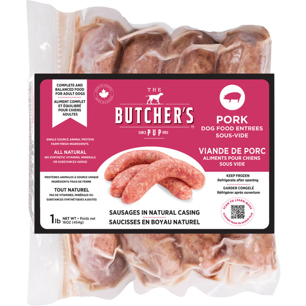 Butcher's Pup Frozen Pork Sausages for Dogs
