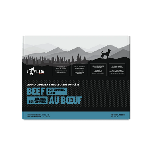 Iron Will Canine Complete Beef Performance Blend Raw Dog Food