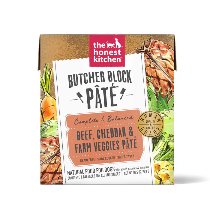 The Honest Kitchen Beef, Cheddar & Farm Veggies Butcher Block Pâté Dog Food