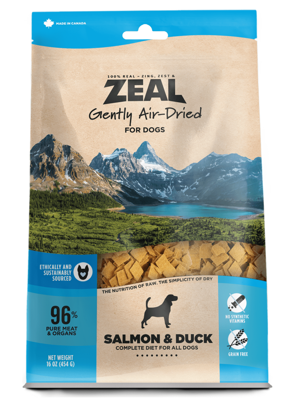 Zeal Gently Air-Dried Dog Food - Salmon & Duck