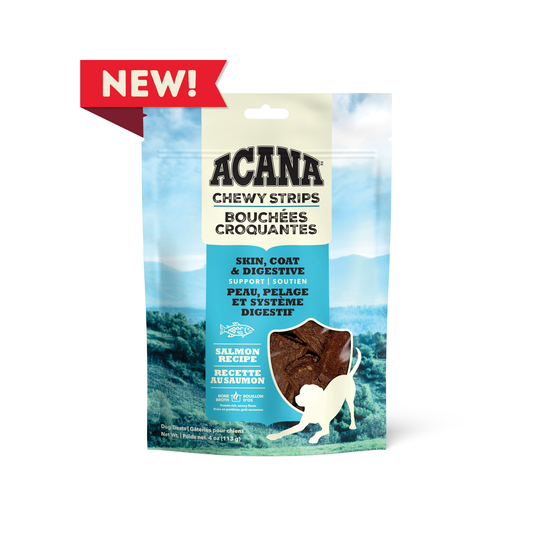 ACANA Chewy Strips Skin, Coat & Digestive Support Salmon Dog Treats